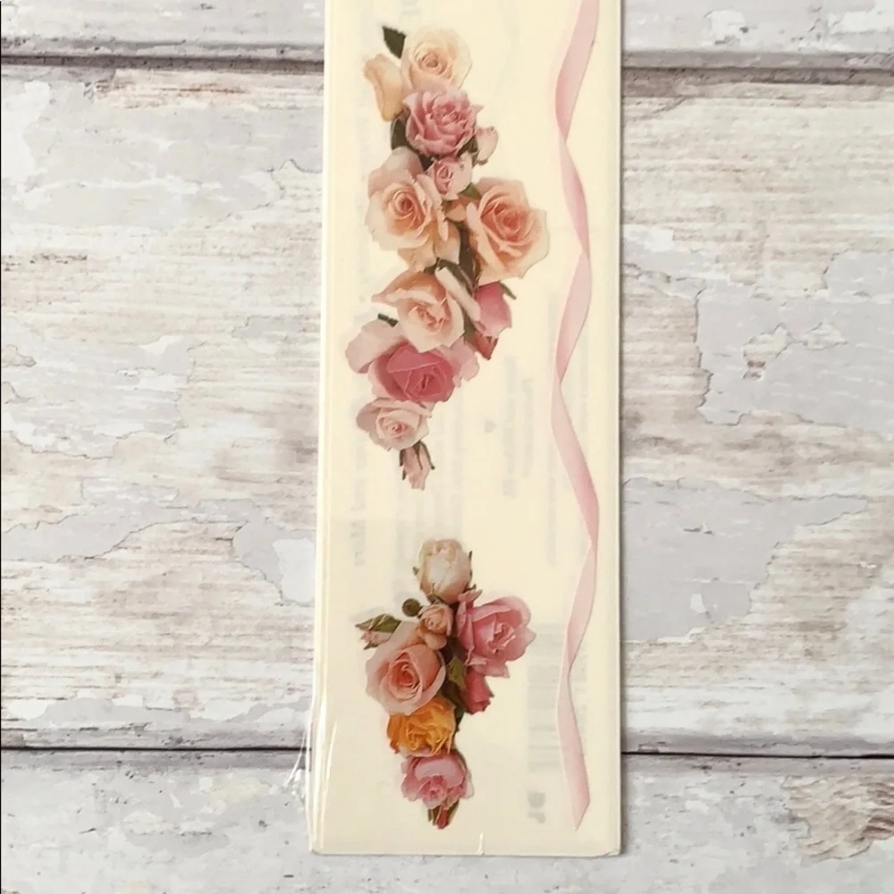 Pink Rose Formal Flower Decal Stickers Home Decor Crafts NEW